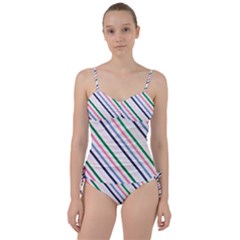 Retro Vintage Stripe Pattern Abstract Sweetheart Tankini Set