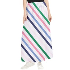 Retro Vintage Stripe Pattern Abstract Maxi Chiffon Skirt