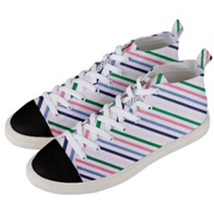 Retro Vintage Stripe Pattern Abstract Men s Mid-top Canvas Sneakers by Maspions