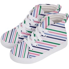 Retro Vintage Stripe Pattern Abstract Kids  Hi-top Skate Sneakers