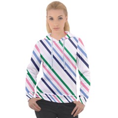 Retro Vintage Stripe Pattern Abstract Women s Overhead Hoodie by Maspions