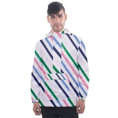 Retro Vintage Stripe Pattern Abstract Men s Front Pocket Pullover Windbreaker