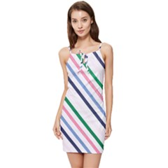 Retro Vintage Stripe Pattern Abstract Summer Tie Front Dress