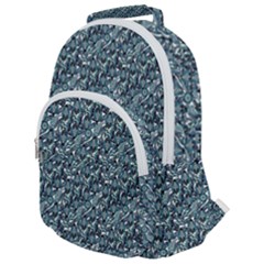 Blue Paisley Rounded Multi Pocket Backpack by DinkovaArt