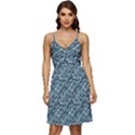 Blue Paisley V-Neck Pocket Summer Dress  View1