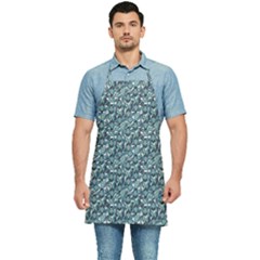 Blue Paisley Kitchen Apron by DinkovaArt