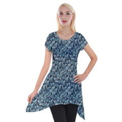 Paisley 1 Short Sleeve Side Drop Tunic by DinkovaArt