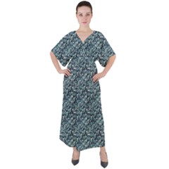 Paisley 1 V-neck Boho Style Maxi Dress by DinkovaArt