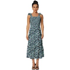 Paisley 1 Tie-strap Tiered Midi Chiffon Dress