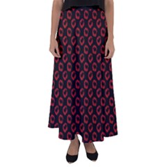 Red Lips Kiss Glitter Red Lips Kiss Glitter Flared Maxi Skirt by idjy