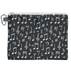 Chalk Music Notes Signs Seamless Pattern Canvas Cosmetic Bag (xxl) by Ravend