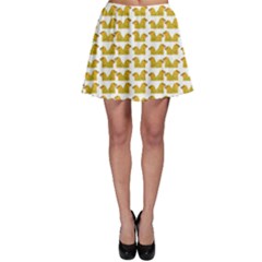 Little Bird Motif Pattern Wb Skater Skirt by dflcprintsclothing