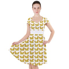 Little Bird Motif Pattern Wb Cap Sleeve Midi Dress by dflcprintsclothing