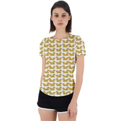 Little Bird Motif Pattern Wb Back Cut Out Sport T-shirt by dflcprintsclothing