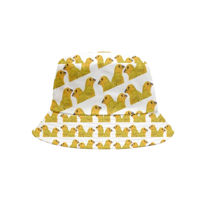 Little Bird Motif Pattern Wb Inside Out Bucket Hat (Kids)