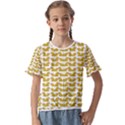 Little Bird Motif Pattern Wb Kids  Cuff Sleeve Scrunch Bottom T-Shirt View1