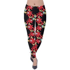 Floral Geometry Velvet Leggings