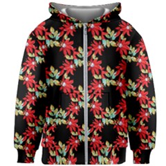 Floral Geometry Kids  Zipper Hoodie Without Drawstring