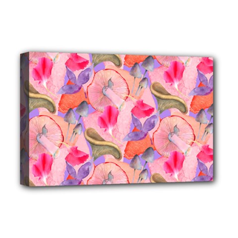 Pink Glowing Flowers Deluxe Canvas 18  X 12  (stretched) by Sparkle