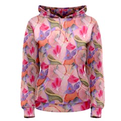 Pink Glowing Flowers Women s Pullover Hoodie