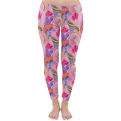 Pink Glowing Flowers Classic Winter Leggings