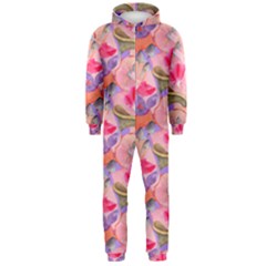 Pink Glowing Flowers Hooded Jumpsuit (men)