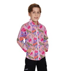 Pink Glowing Flowers Kids  Windbreaker