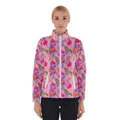 Pink Glowing Flowers Women s Bomber Jacket