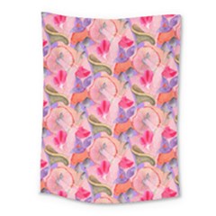 Pink Glowing Flowers Medium Tapestry