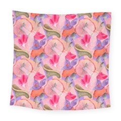 Pink Glowing Flowers Square Tapestry (large)