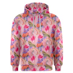 Pink Glowing Flowers Men s Overhead Hoodie