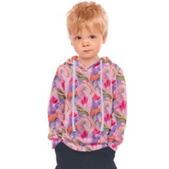 Pink Glowing Flowers Kids  Overhead Hoodie