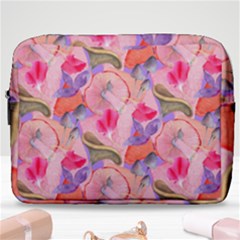 Pink Glowing Flowers Make Up Pouch (large) by Sparkle