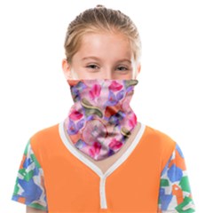 Pink Glowing Flowers Face Covering Bandana (kids) by Sparkle