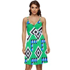 Beauitiful Geometry V-neck Pocket Summer Dress  by Sparkle