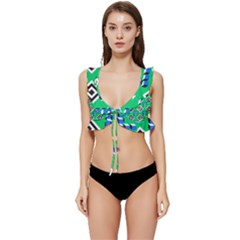 Beauitiful Geometry Low Cut Ruffle Edge Bikini Top by Sparkle