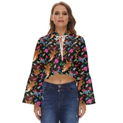 Beautiful Pattern Boho Long Bell Sleeve Top