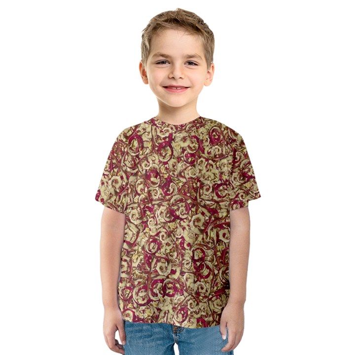 Apple Leftovers Collage Random Pattern Kids  Sport Mesh T-Shirt