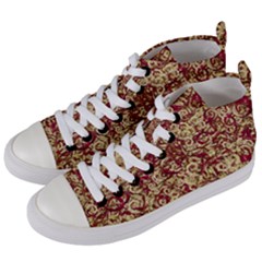 Apple Leftovers Collage Random Pattern Women s Mid-top Canvas Sneakers by dflcprintsclothing