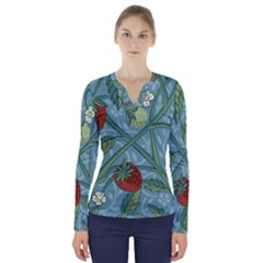 Spring Time V-neck Long Sleeve Top by AlexandrouPrints