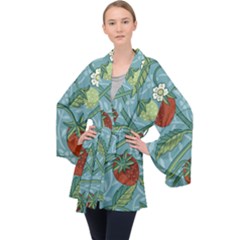 Spring Time Long Sleeve Velvet Kimono  by AlexandrouPrints