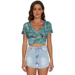 Spring Time V-neck Crop Top by AlexandrouPrints