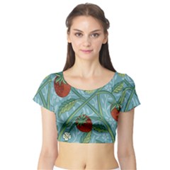 Spring Time Short Sleeve Crop Top by AlexandrouPrints