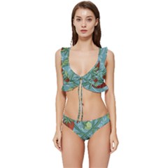 Spring Time Low Cut Ruffle Edge Bikini Set by AlexandrouPrints