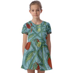 Spring Time Kids  Short Sleeve Pinafore Style Dress by AlexandrouPrints