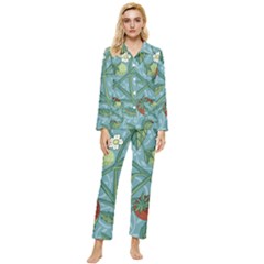 Spring Time Womens  Long Sleeve Velvet Pocket Pajamas Set