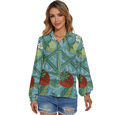 Spring Time Women s Long Sleeve Button Up Shirt by AlexandrouPrints