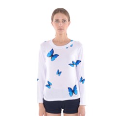 Butterfly-blue-phengaris Women s Long Sleeve T-shirt