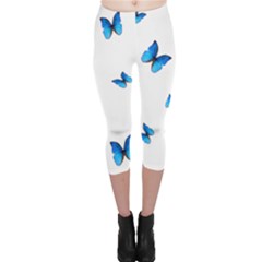 Butterfly-blue-phengaris Capri Leggings  by saad11