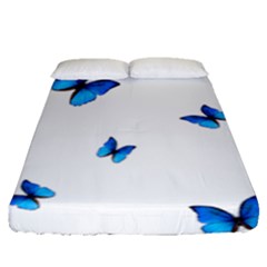 Butterfly-blue-phengaris Fitted Sheet (queen Size) by saad11